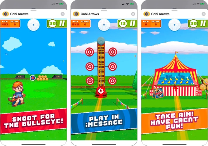 Cobi Arrows iMessage games for iPhone iPad