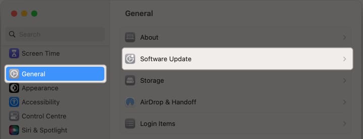 Go to General select Software Update