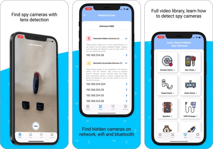 Hidden Camera Detector app for iPhone