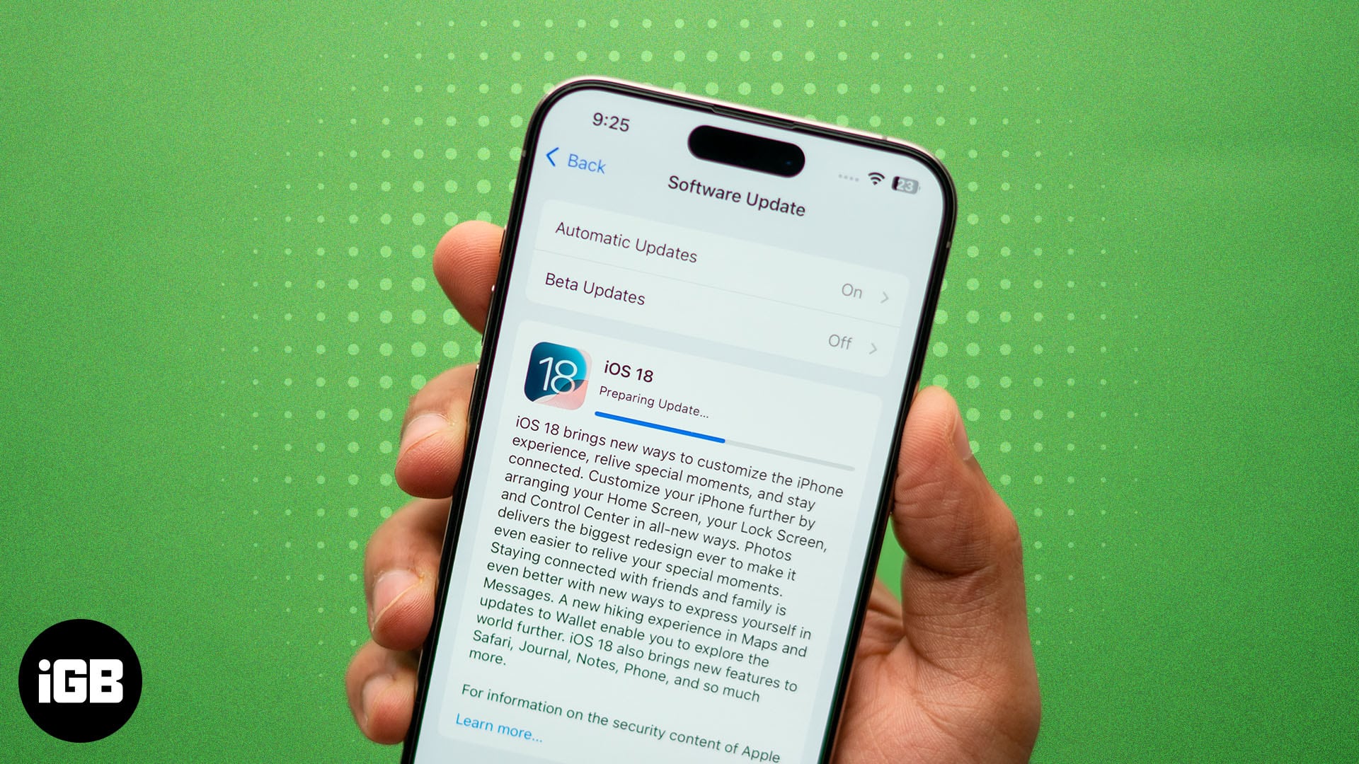 How to fix iOS 18 stuck on Preparing to Update