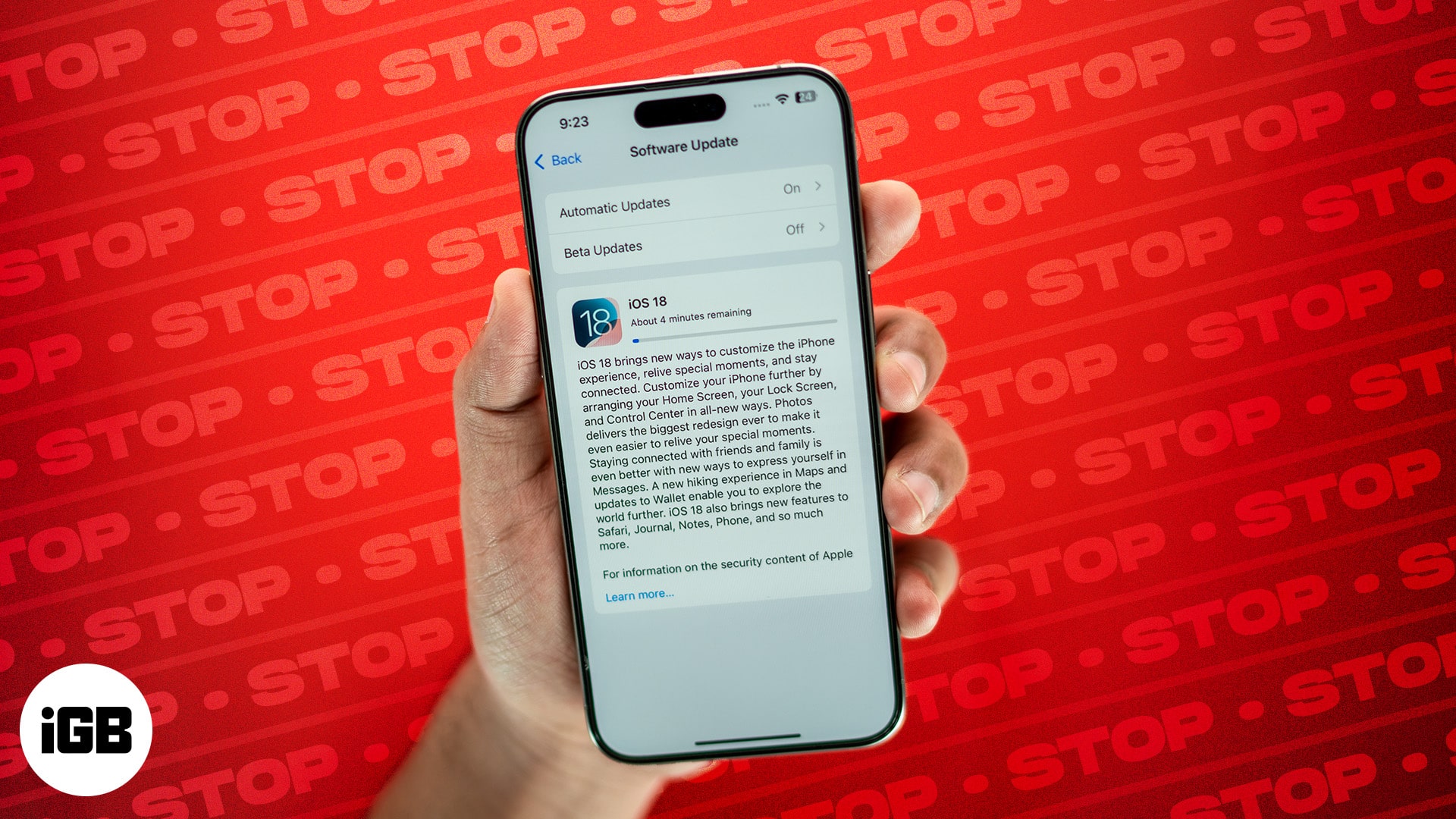 How to stop iOS 18 update in progress