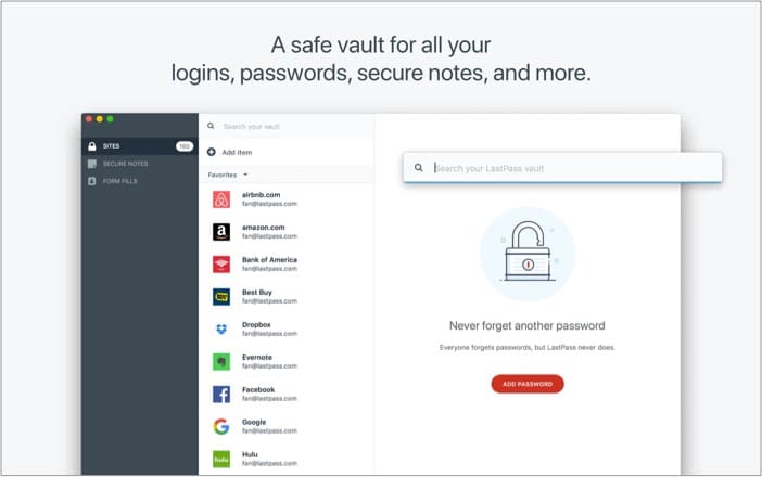 lastpass mac app screenshot