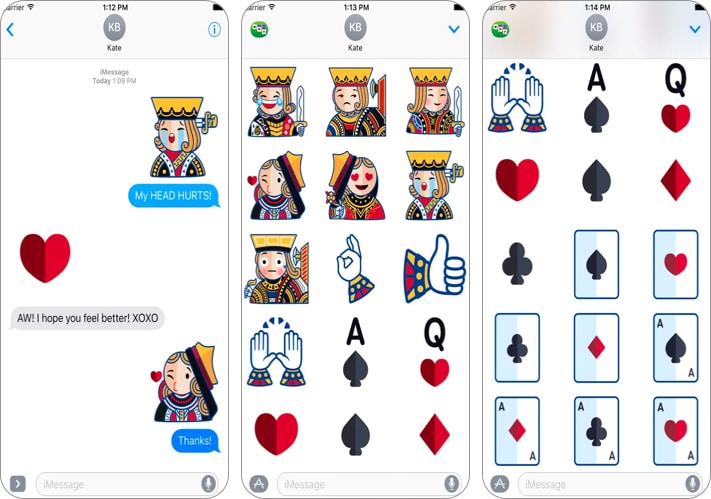 Solitaire iMessage game for iPhone iPad