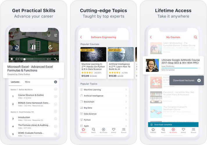 Udemy Online Courses iPhone and iPad App Screenshot